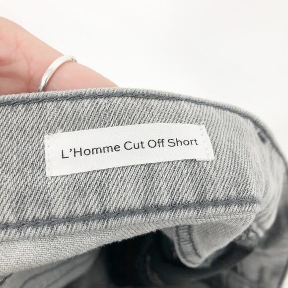 FRAME Men's L'Homme Cut Off Short 29 Tornado Grey Denim Organic Cotton Blend - Picture 9 of 12